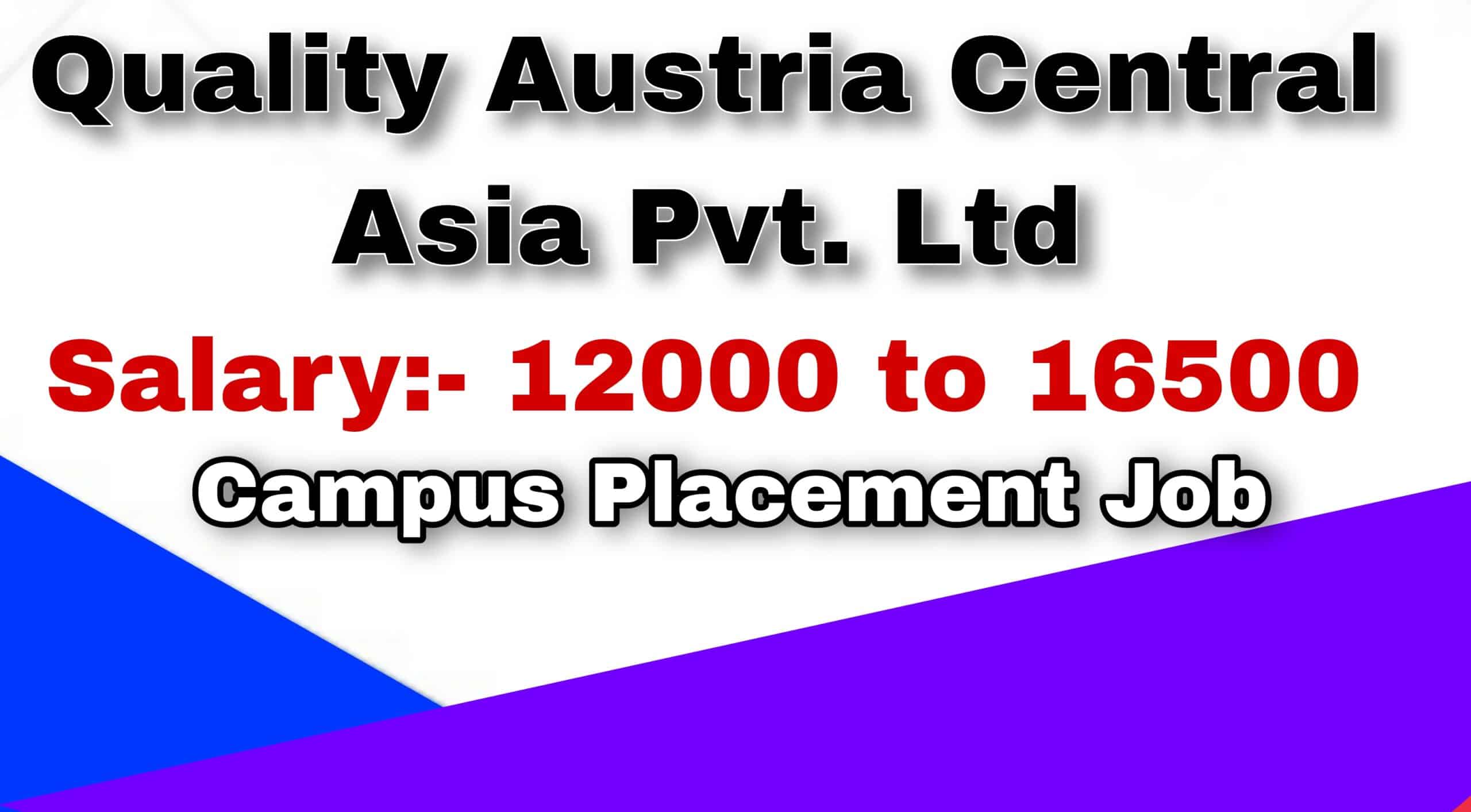Quality Austria Central Asia Pvt. Ltd Company job