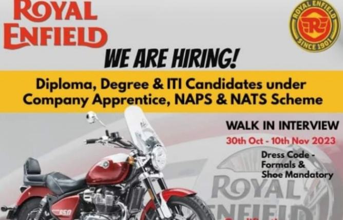 Royal Enfield job vacancy 2023-24
